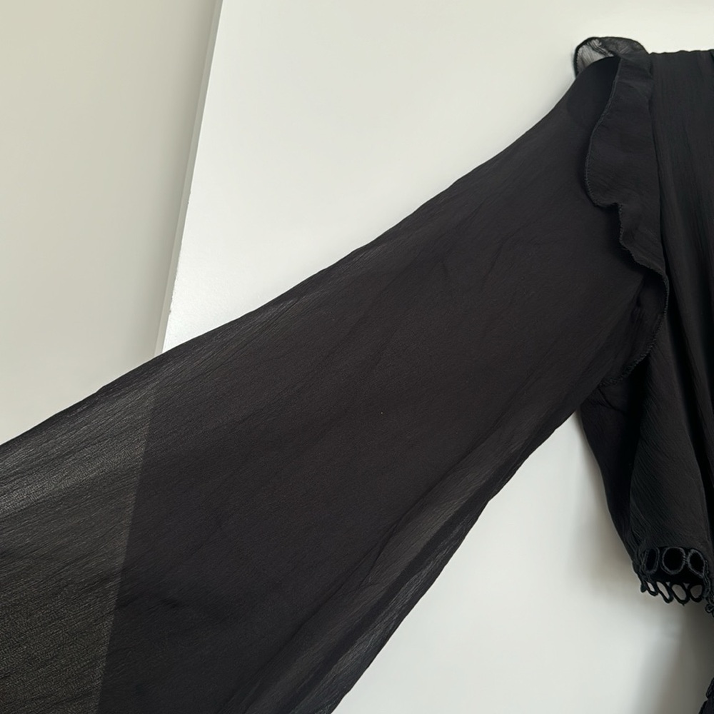 ASOS Black Ruffle Mini Dress - Picture 6 of 12